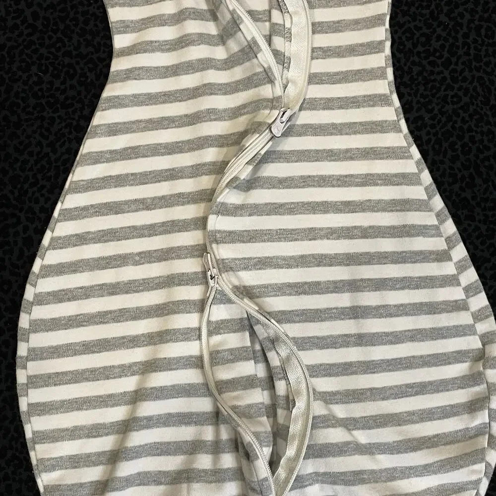 Swaddle Designs Transitional Swaddle Sack Medium 3-6 Months Cotton Grey White